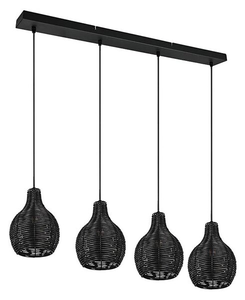 Reality - Lampadario sospeso con cavo SPROUT 4xE14/30W/230V nero/rattan