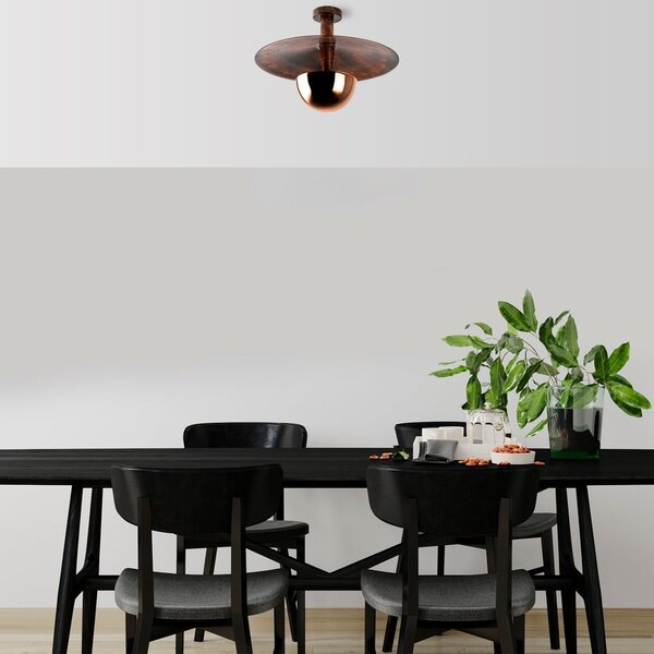 Plafoniera color rame con paralume in metallo ø 48 cm Kurt – Opviq lights