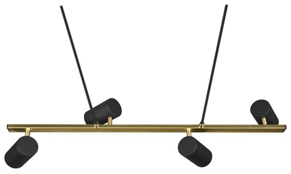 Trio - Lampadario a cavo MARLEY 4x GU10/35W/230V nero/oro