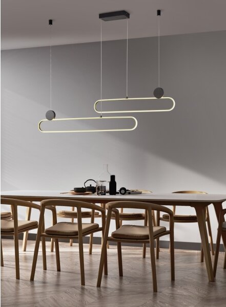 Trio - LED dimmerabile lampada a sospensione con cavo GRANT LED/54W/230V 2300/3000/4000K nero/oro
