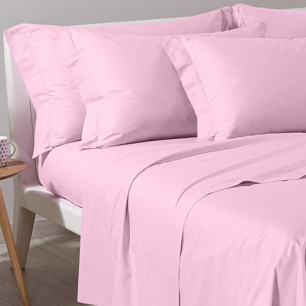 Completo Lenzuola In Cotone Cotone Tinta Unita Matrimoniale Caleffi Tinta Unita Pink Caleffi