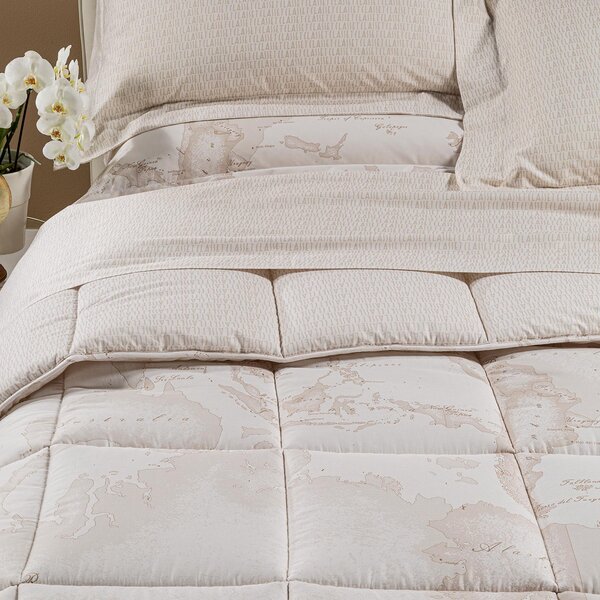 Trapunta In Raso Di Cotone Geo White Matrimoniale Alviero Martini 1A Classe Geo Caleffi