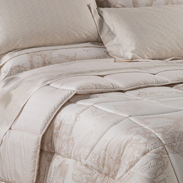 Trapunta In Raso Di Cotone Geo White Matrimoniale Alviero Martini 1A Classe Geo Caleffi