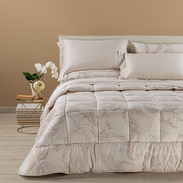 Trapunta In Raso Di Cotone Geo White Matrimoniale Alviero Martini 1A Classe Geo Caleffi