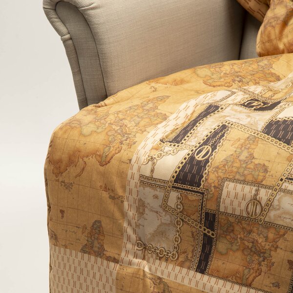 Plaid In Raso Di Cotone Geo Chain CM. 130X170 Alviero Martini 1A Classe Geo Caleffi