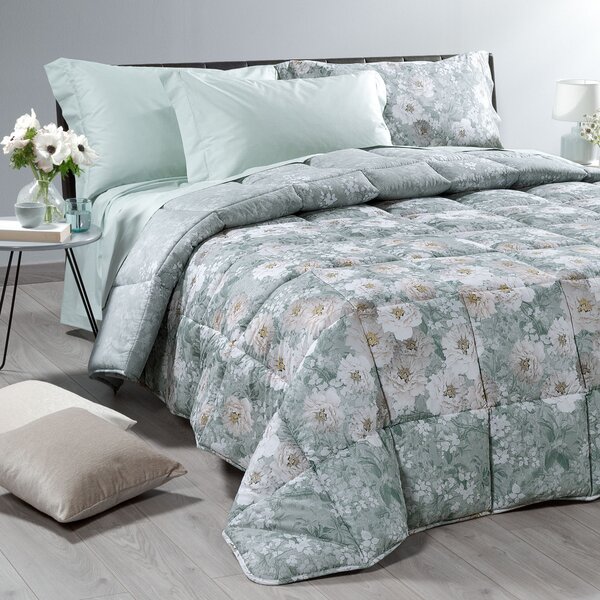 Trapunta MATRIMONIALE Kioto Flowers ANICE Raso Di Cotone Caleffi