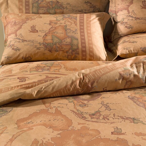 Completo Copripiumino In Raso Di Cotone Geo Classic 24 Matrimoniale Alviero Martini 1A Classe Geo Caleffi