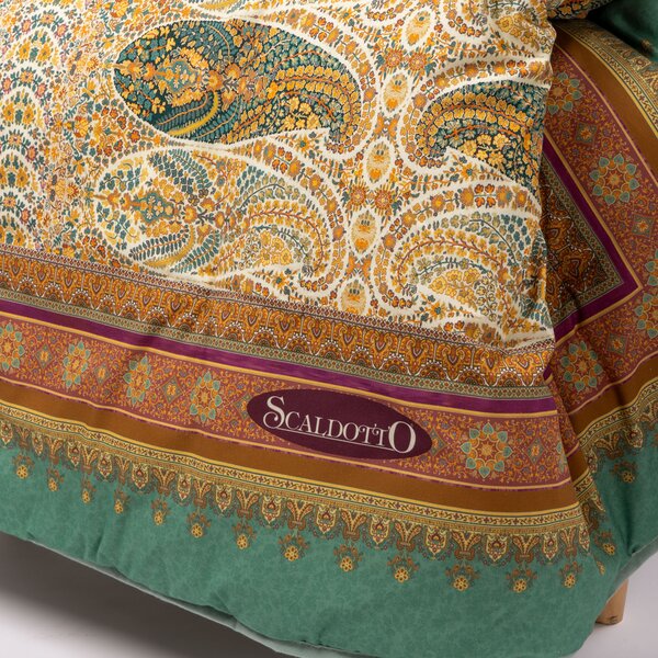 Plaid Scaldotto In Cotone Kashmir CM. 130X170 Caleffi Non Specificato Smeraldo Caleffi
