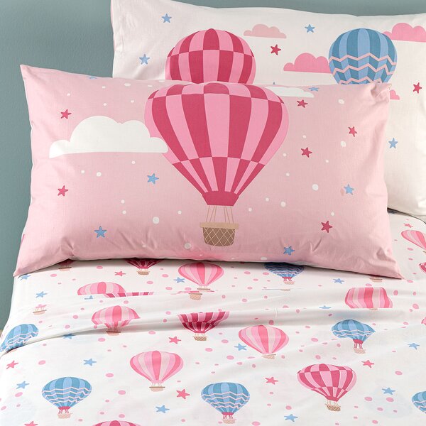 Completo Lenzuola In Cotone Star Singolo Caleffi Kids Ragazza Rosa Caleffi