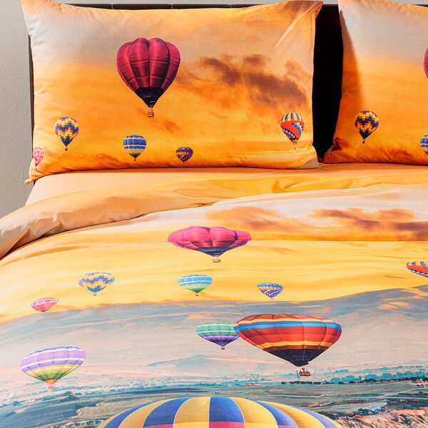 Completo Copripiumino In Cotone Cappadocia Singolo Sogni Di Viaggio Fotografico Caleffi