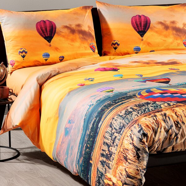 Completo Copripiumino In Cotone Cappadocia Singolo Sogni Di Viaggio Fotografico Caleffi