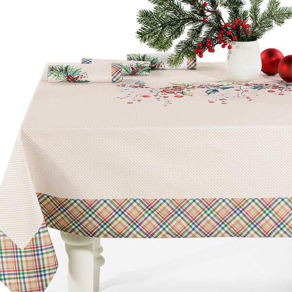 Tovaglia Da Cucina In Cotone Agrifoglio CM. 150X240 Caleffi Natale Caleffi