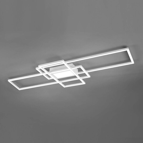 Trio Lighting Plafoniera a LED Irvine, dimmerabile, Bianco / Opale, Soggiorno / Sala da pranzo, Metallo, Moderno, Plafoniera LED