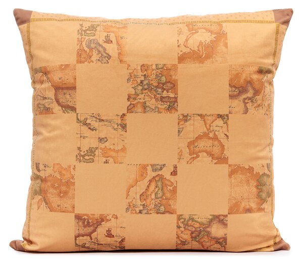 Cuscino D'arredo In Velluto Geo Classic Road CM. 50X50 Alviero Martini 1A Classe Geo Caleffi