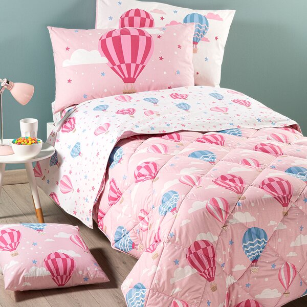 Trapunta In Cotone Star Singolo Caleffi Kids Ragazza Rosa Caleffi