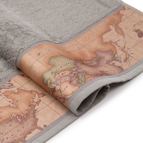 Set Asciugamani In Spugna In Cotone Geo Classic Standard Alviero Martini 1A Classe Geo Grigio Caleffi