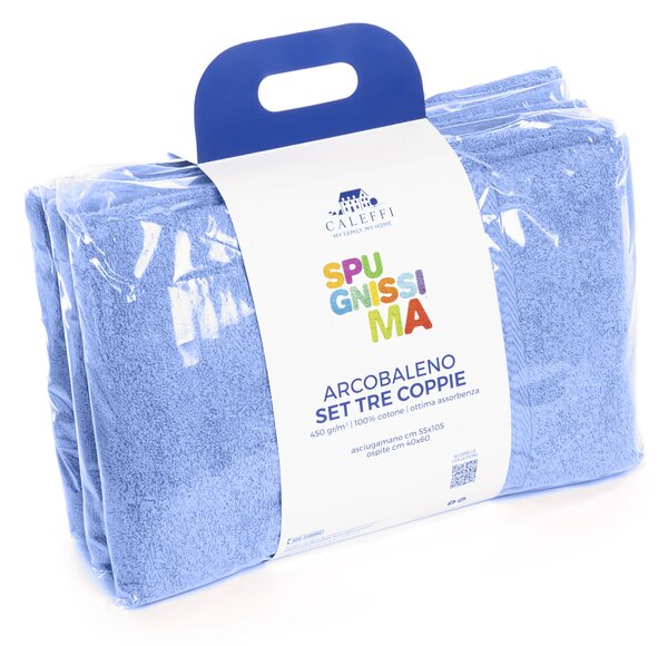 Set Asciugamani In Spugna In Cotone Spugna Standard Spugnissima Tinta Unita Lavanda Caleffi