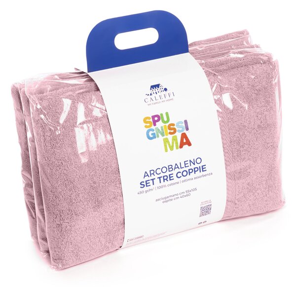 Set Asciugamani In Spugna In Cotone Spugna Standard Spugnissima Tinta Unita Confetto Caleffi