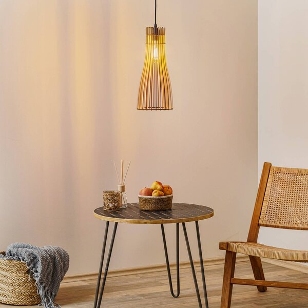 Lampada a sospensione Bottle TEMAR LIGHTING, dimmerabile, Legno chiaro, Soggiorno / Sala da pranzo, Legno, Campagna / Rustiche, Lampada a sospensione