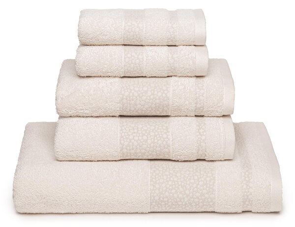 Set Asciugamani In Spugna In Cotone Smith Standard Caleffi Tinta Unita Vaniglia Caleffi