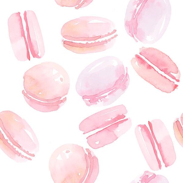 Illustrazione french sweets handdrawn concept pastel color, Galyna_P, (40 x 40 cm)