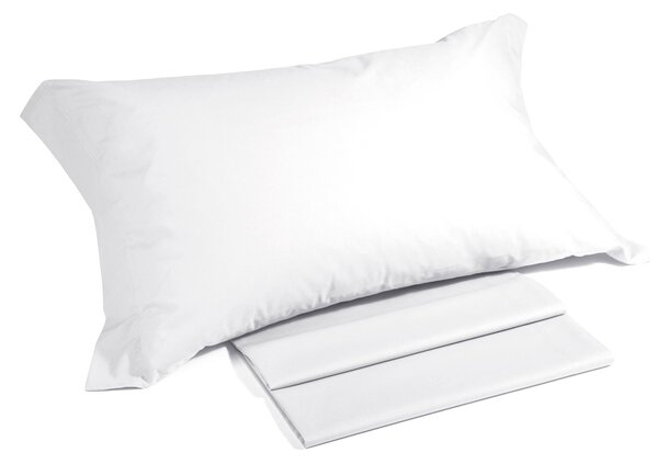 Completo Lenzuola In Cotone Premium Cotone Singolo Hotellerie Tinta Unita Bianco Caleffi