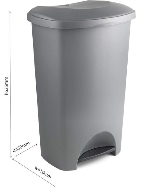 Bidone a pedale in plastica nera 50 l - Addis
