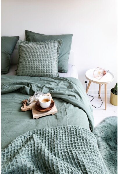 Cuscino decorativo in cotone blu Waffle, 45 x 45 cm - Tiseco Home Studio