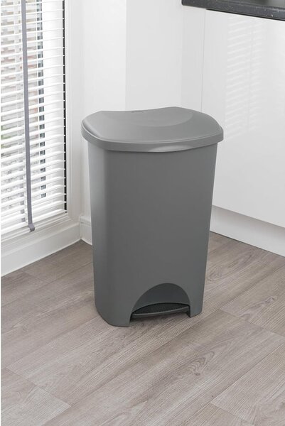 Bidone a pedale in plastica nera 50 l - Addis