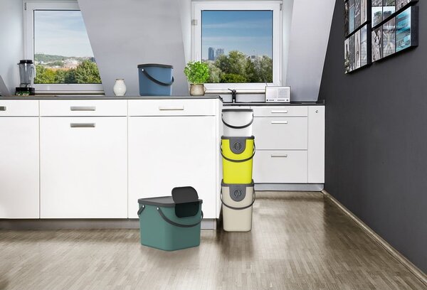 Bidone per rifiuti in plastica riciclata 40 l Albula - Rotho
