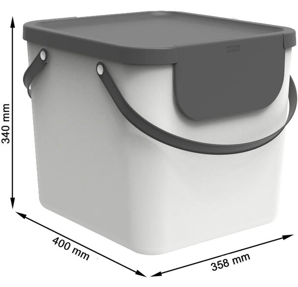 Bidone per rifiuti in plastica riciclata 40 l Albula - Rotho