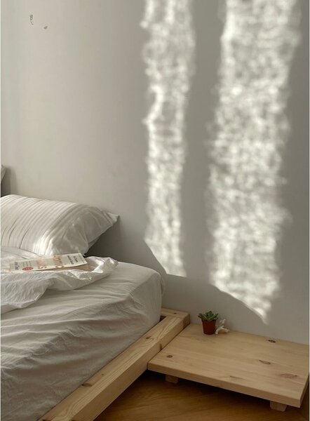 Letto matrimoniale in legno di pino con griglia 140x200 cm in colore naturale Dock - Karup Design