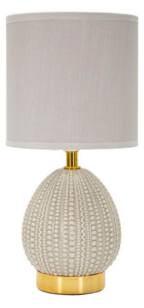Lampada da tavolo grigio chiaro in ceramica con paralume in tessuto (altezza totale 30,5 cm) Flavi – Mauro Ferretti