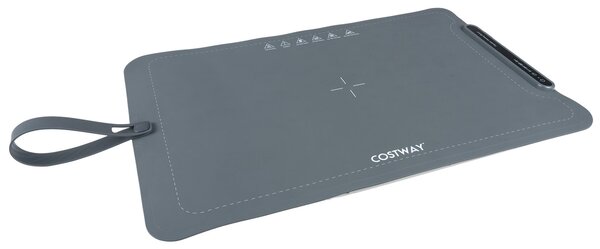 Costway Vassoio riscaldante elettrico in silicone pieghevole, Scaldavivande per cibo con 3 temperature e blocco per bambini