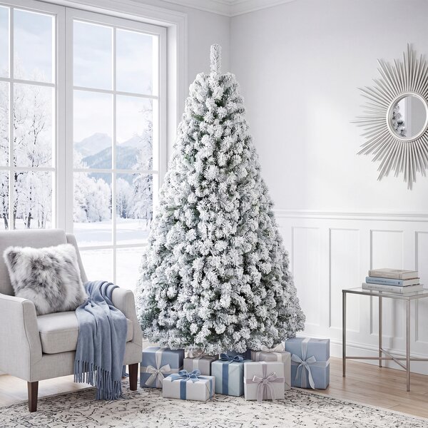Costway Albero di natale artificiale 183 cm con 928 rami e 230 luci led, Albero di natale artificiale pre-illuminato con neve