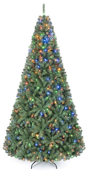 Costway Albero di natale artificiale in PVC con 750 LED supporto in metallo, Albero natalizio 244cm
