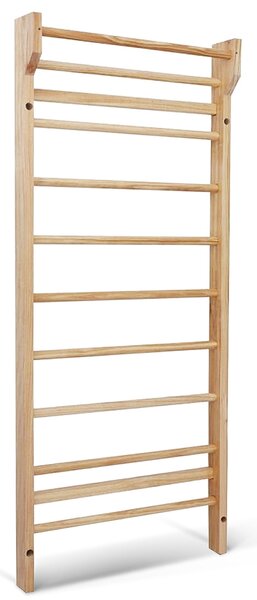 Costway Spalliera svedese in legno fino a 100kg di carico Palestra scala svedese singola per bambini e adulti 195x80x14cm