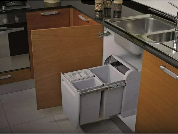 Bidone in plastica per rifiuti differenziati/incasso 50 l City - Elletipi