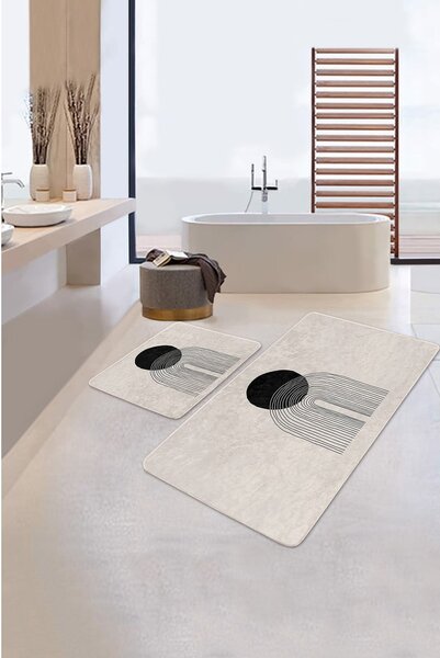 Tappeti da bagno beige in set da 2 100x60 cm - Minimalist Home World