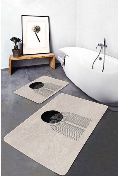 Tappeti da bagno beige in set da 2 100x60 cm - Minimalist Home World