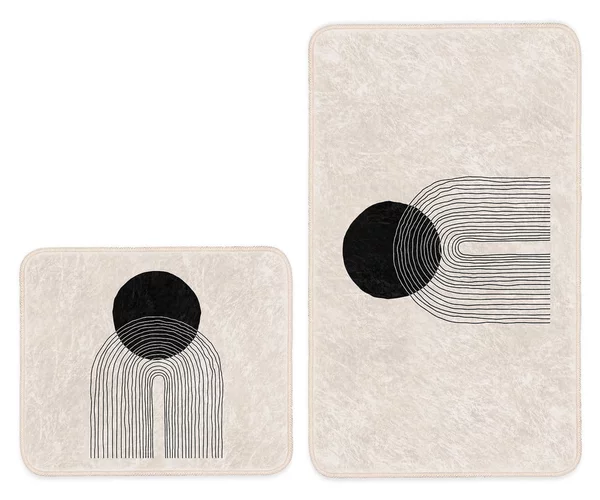 Tappeti da bagno beige in set da 2 100x60 cm - Minimalist Home World
