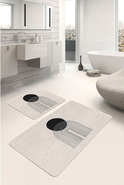 Tappeti da bagno beige in set da 2 100x60 cm - Minimalist Home World