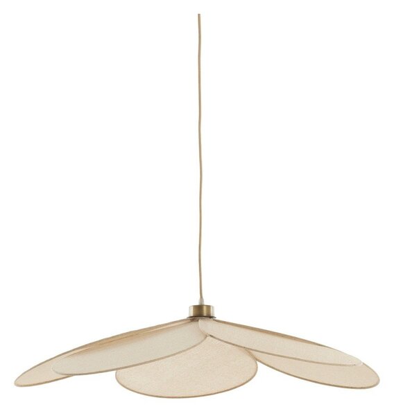 Lampadario color crema con paralume in tessuto Fyano – Light & Living