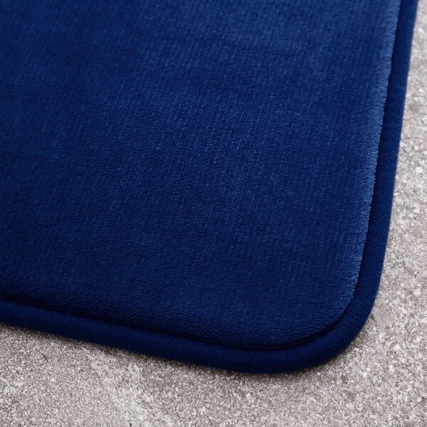 Set di tappetini per il bagno blu scuro in memory foam 2 pz per WC 50x80 cm Anti-Bacterial – Catherine Lansfield