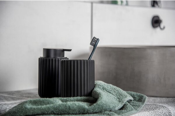 Tazza in ceramica nera per spazzolini da denti Belluno - Wenko