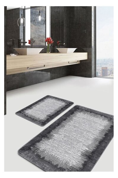 Tappetini da bagno grigio-nero in set di 2 pezzi 60x100 cm - Mila Home