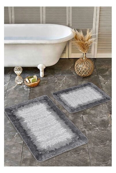 Tappetini da bagno grigio-nero in set di 2 pezzi 60x100 cm - Mila Home