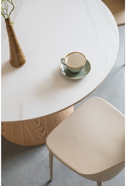 Tavolo da pranzo rotondo con piano in pietra ø 115 cm Almira – White Label