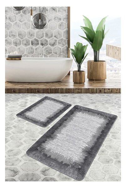 Tappetini da bagno grigio-nero in set di 2 pezzi 60x100 cm - Mila Home
