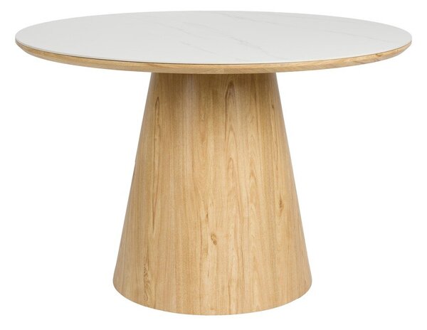 Tavolo da pranzo rotondo con piano in pietra ø 115 cm Almira – White Label
